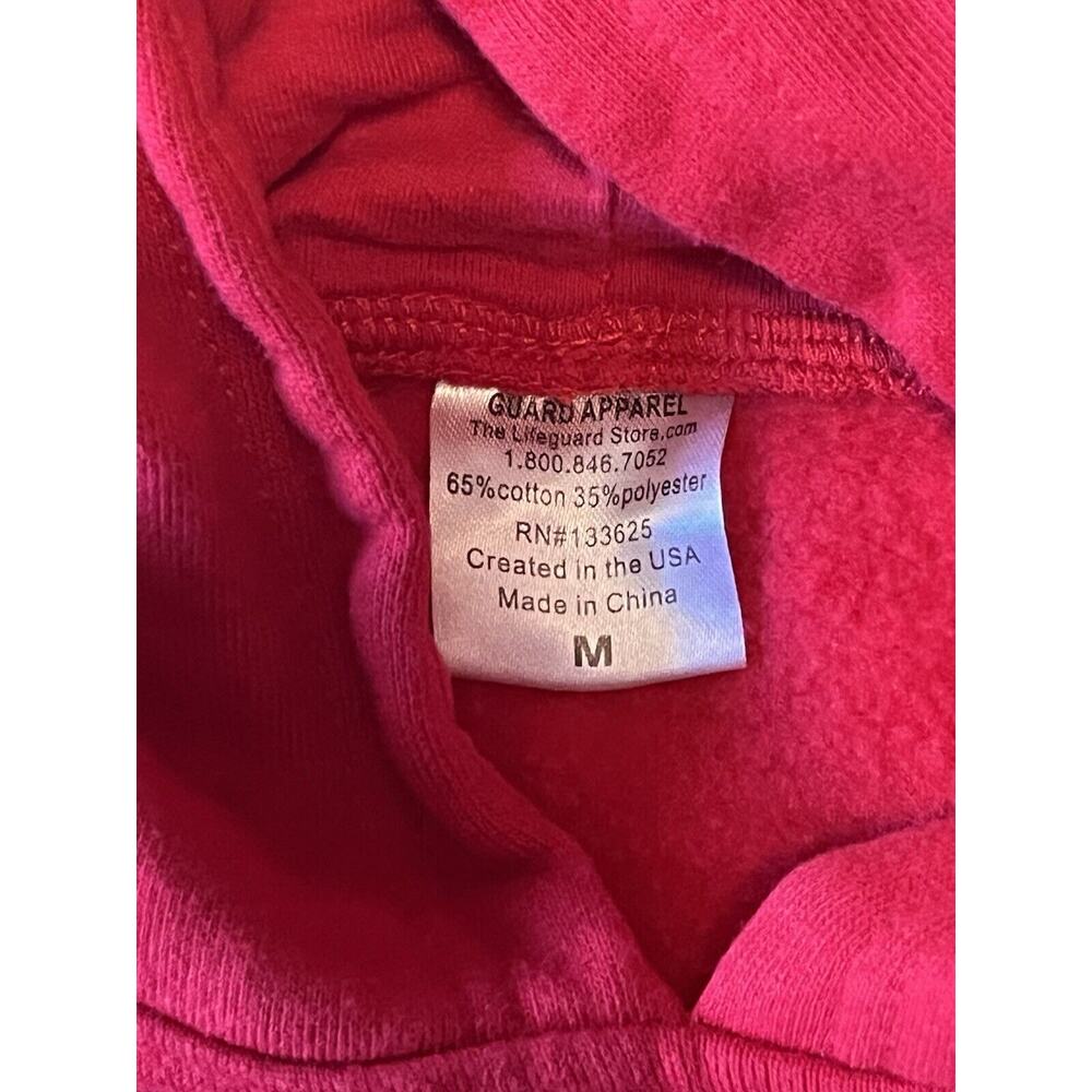 Guard Apparel Lifeguard Red Pull Over Fleece‎ Hoodie Sz M thelifeguardstore - Picture 4 of 4